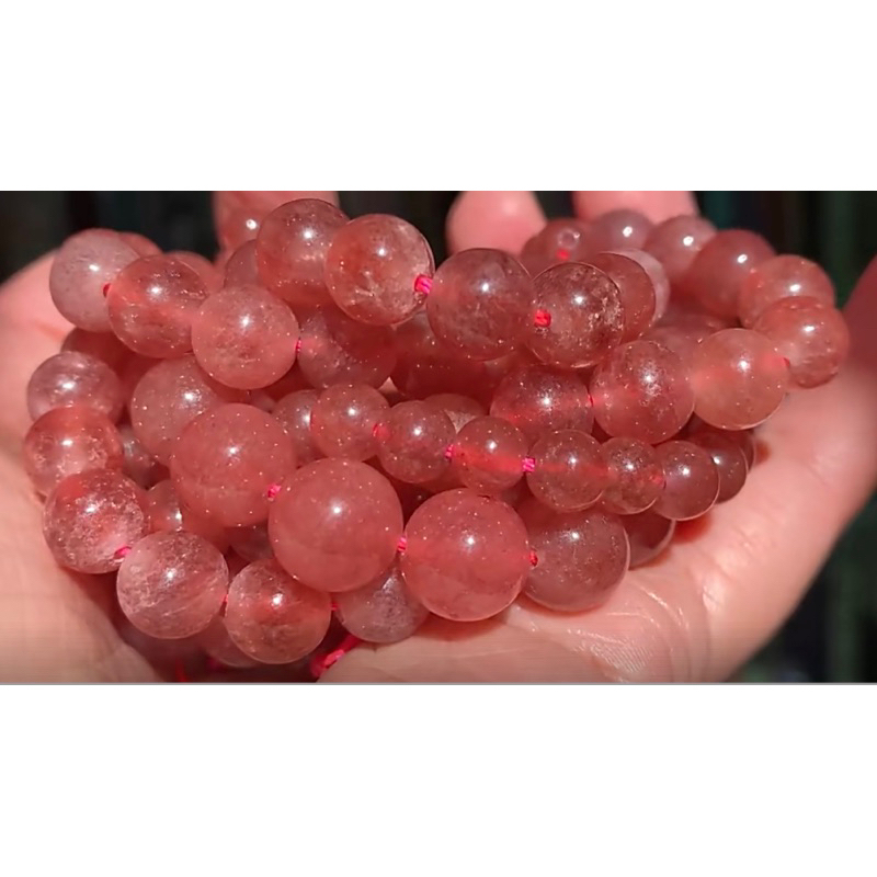 Gelang Strawberry Quartz / Gelang Kristal Quartz /  Gelang Kristal 6mm / Gelang Batu Alam / Crystal 