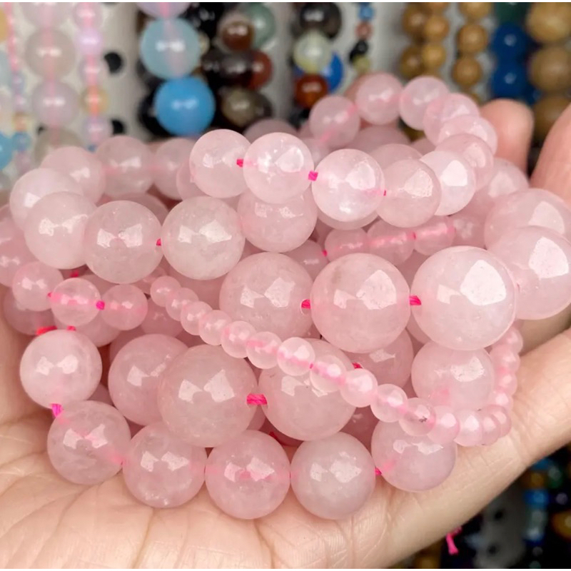 Gelang Rose Quartz / Gelang Rose Quartz / Gelang Kristal 6mm / Gelang Batu Alam / Crystal Bracelet /