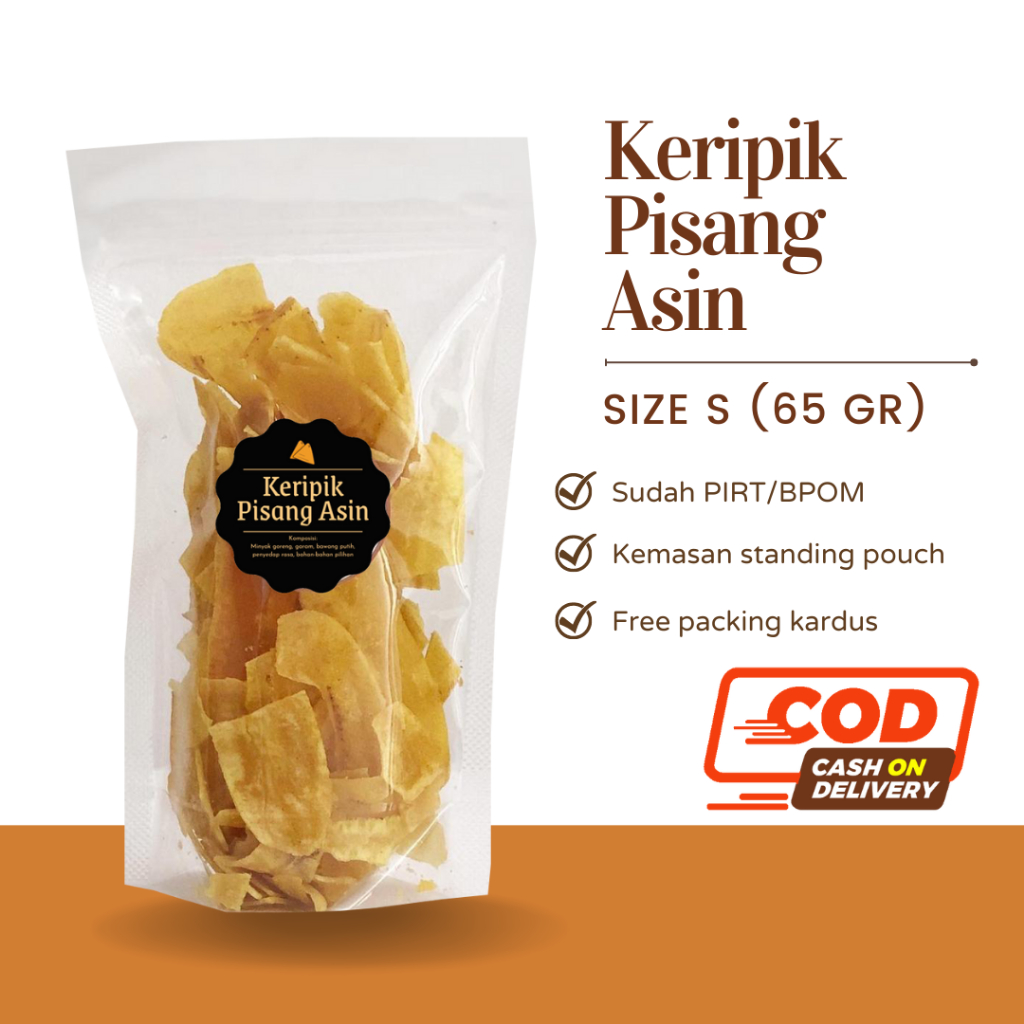 [DELISH SNACKS] Keripik Pisang Asin / Manis (S) / Snack Cemilan / Camilan Kripik Renyah