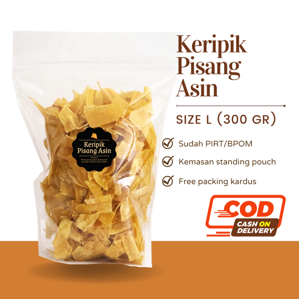 [DELISH SNACKS] Keripik Pisang Asin / Manis (L) / Snack Cemilan Murah / Camilan Kripik Enak Gurih Renyah