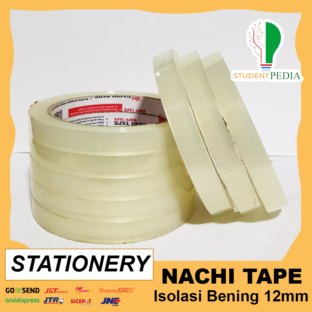 

NACHI Tape 12mm x 72yard / Isolasi / Solasi Bening Transparan / Stationery Tape