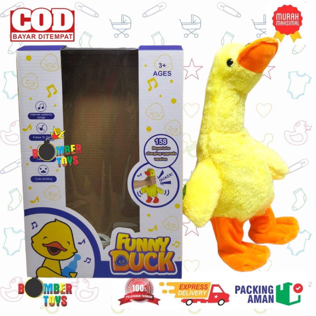 MAINAN ANAK BONEKA BEBEK BERBUNYI ITIK MUSIK GOYANG