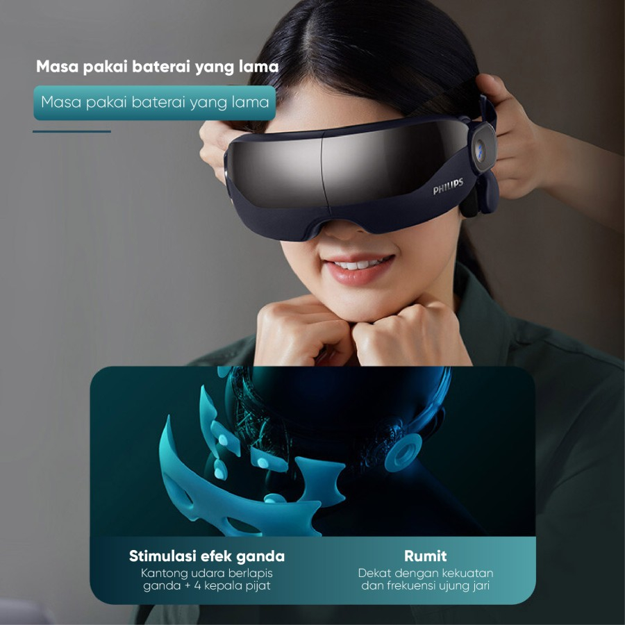 Philips PPM2702 Eyes Bone Massage Transmission Bluetooth Music Hot Compress Electric Alat Pijat Mata Charging Type-C