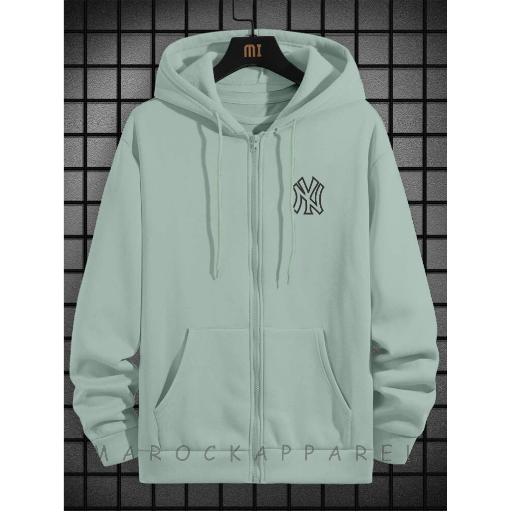 New Sweater Hoodie Zipper Pria Wanita Logo NY