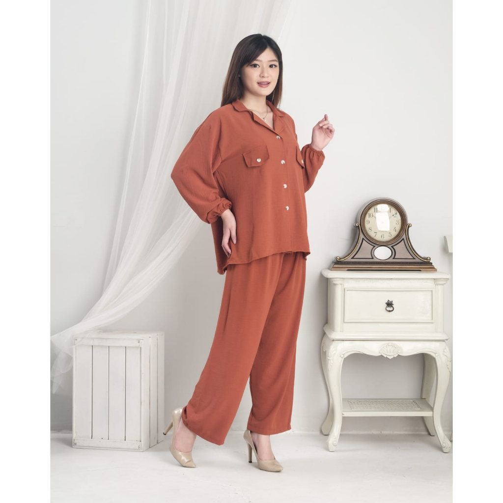 RILLO - SETELAN BLAZER DEWASA CRINKLE AIRFLOW