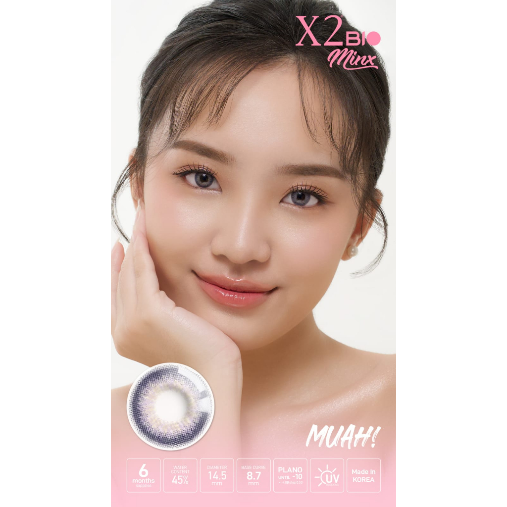 Softlens Warna X2 Bio Minx Tersedia ukuran Minus