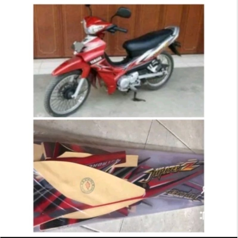 Striping stiker Yamaha Jupiter Z 2006 silver merah