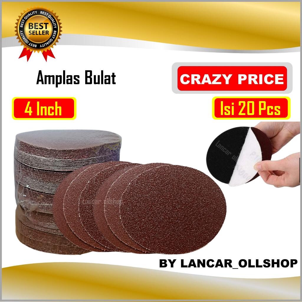 Amplas Ampelas Bulat 4 Inch / Amplas Gerinda 4&quot;/Amplas Kertas Gosok Bulat GRIT 60,80,100