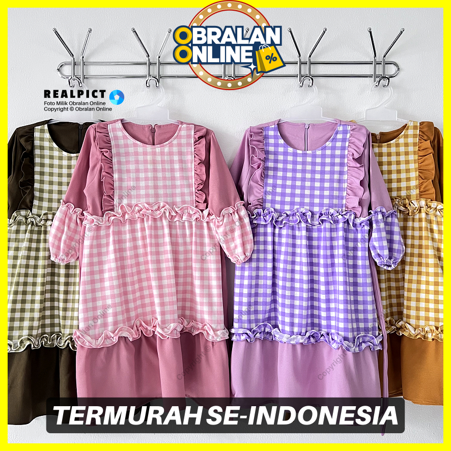 [SGA-IFH23] OBRALAN ONLINE, Set Gamis Premium + Kerudung Anak 2-3 Tahun, IFFAH Baby Terry Kotak 2 Se