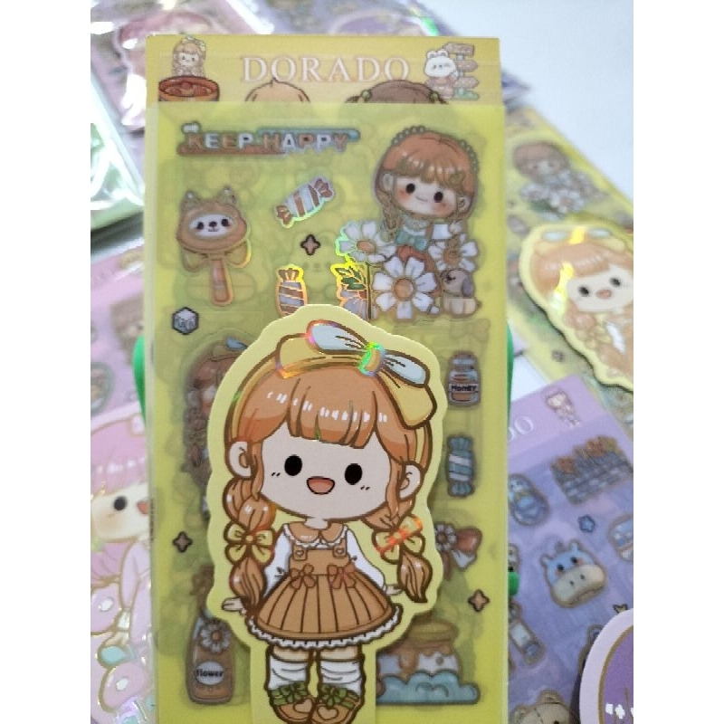 Stiker Dorado Gliter Glossy