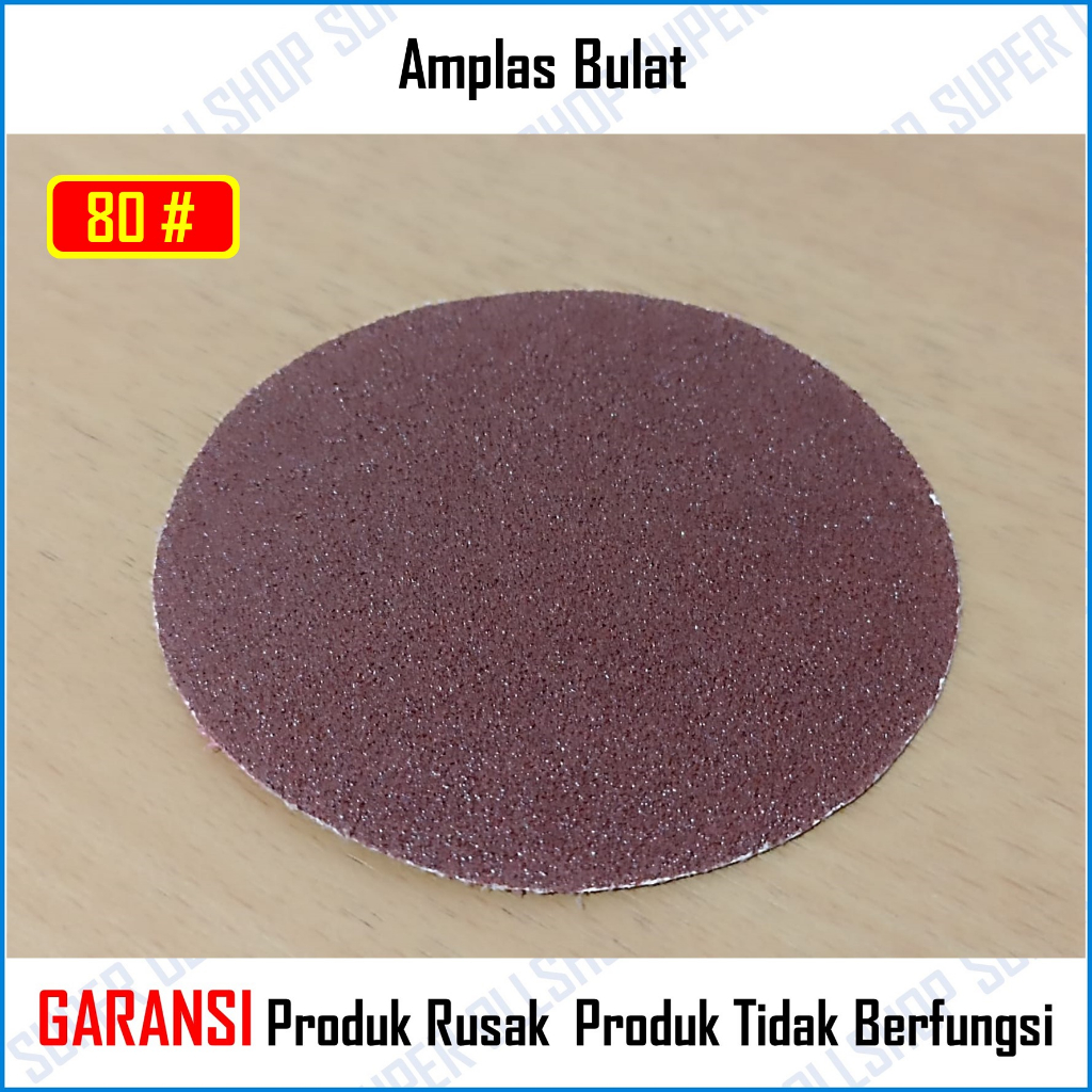 Amplas Bulat Velcro 4&quot; Inch / Amplas Tempel Gerinda 4&quot; Grit 60# 80# 100# Isi 20 Pcs