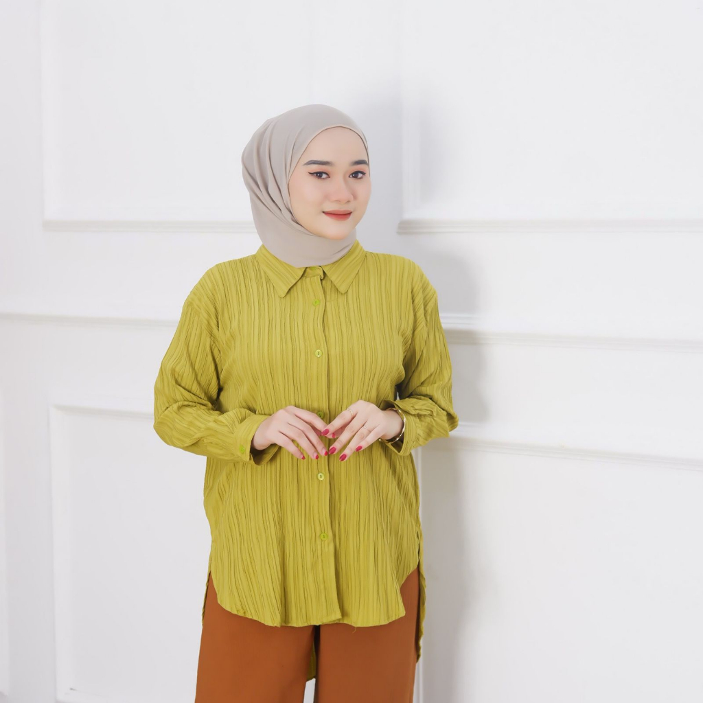 Ayasha Hijab - Serena Shirt Kemeja Wanita Ladycrush Oversize | Baju LD 120CM Oversize