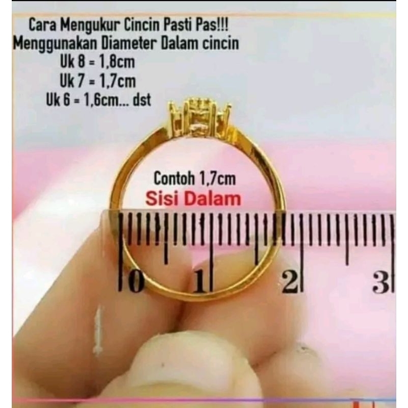 cincin emas mata satu solitaire wanita dewasa