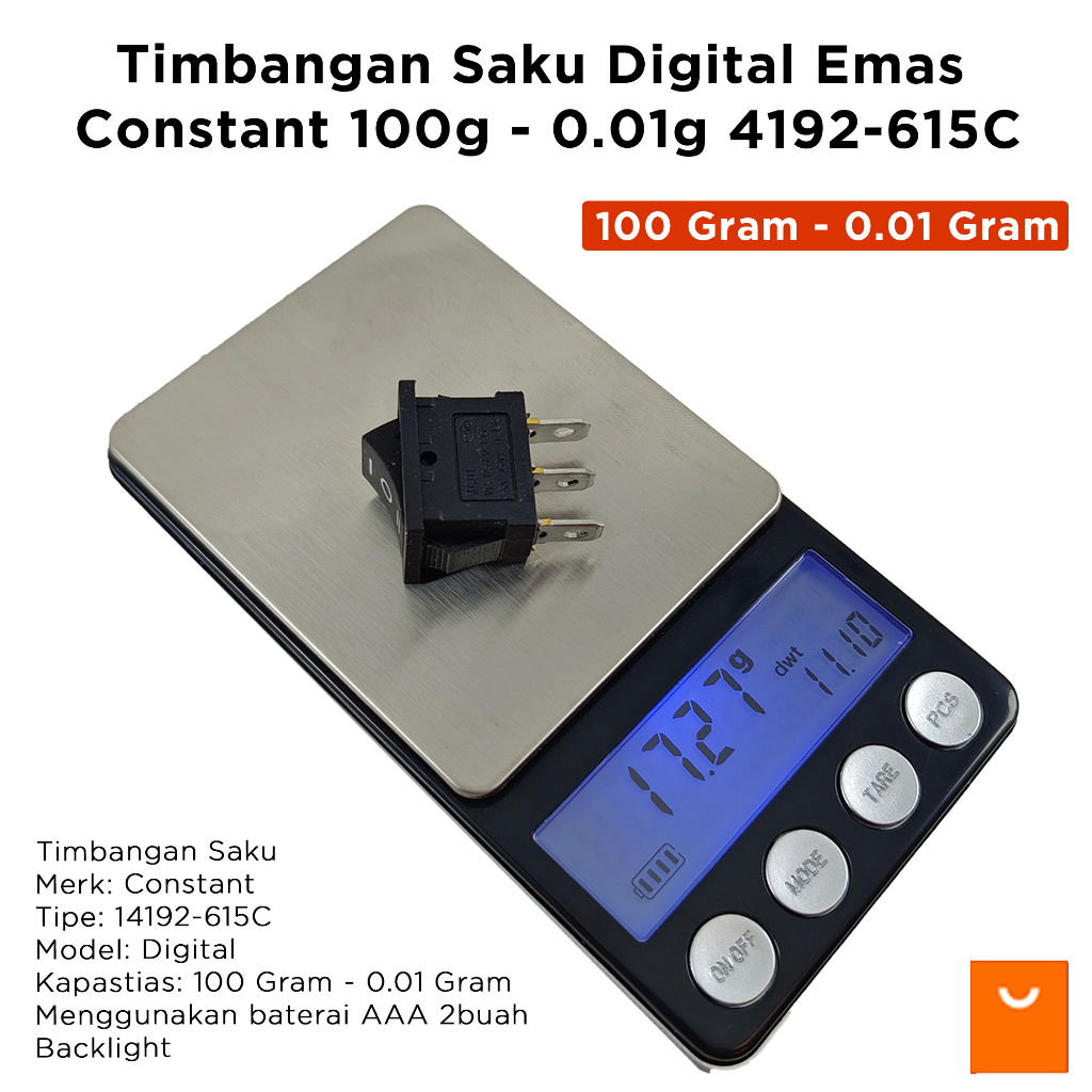 Timbangan Saku Digital Emas Constant 100 Gram 0.01g 100G Mini Pocket Scale 14192-615C