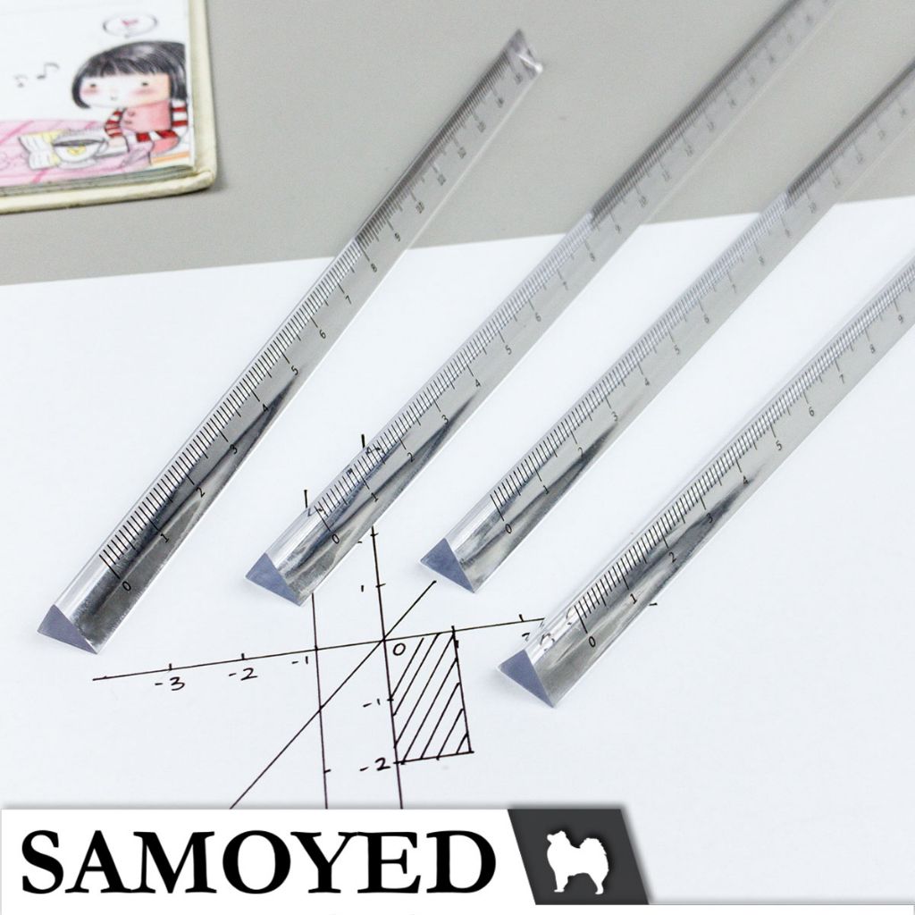 

SAMOYED RL-RM Penggaris / Mistar Prisma Segitiga Plastik Transparan / Bening / Plastic Transparent / Clear Triangular Prism Ruler 15 / 20 cm