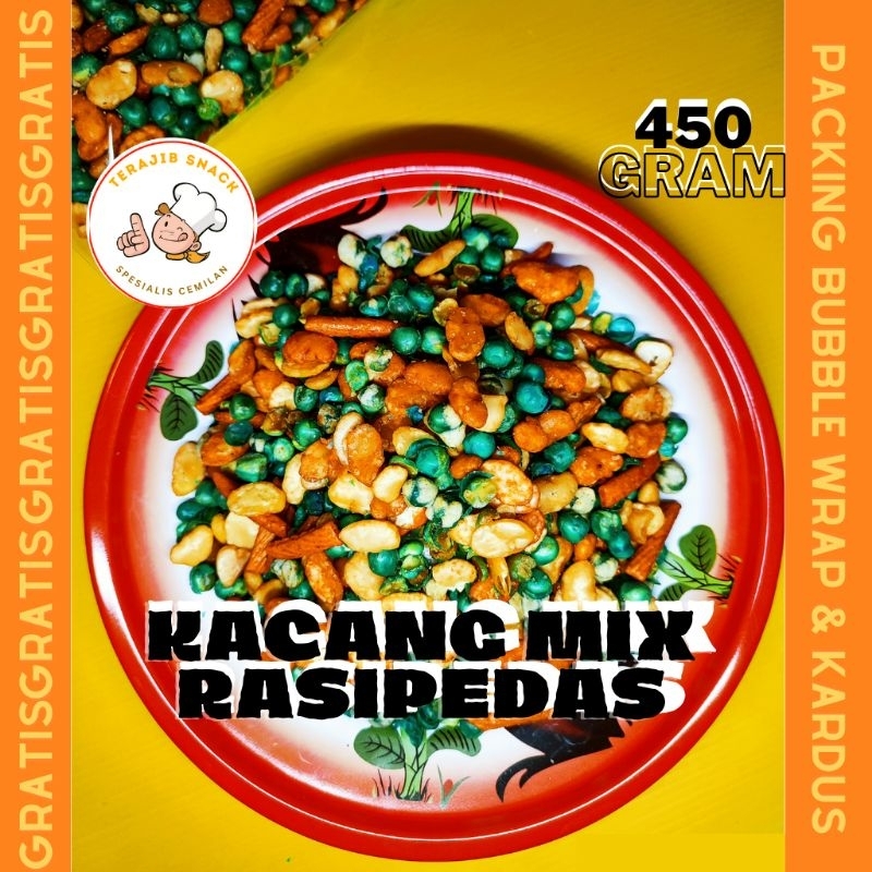 

KACANG CAMPUR MIX ASIN PEDAS MANIS 450 GRAM SNACK KILOAN KACANG