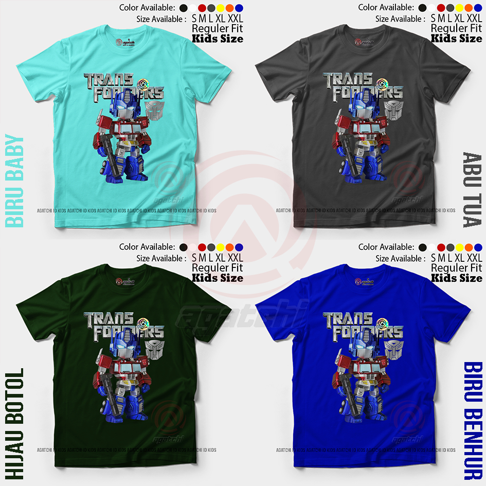 Baju Kaos Atasan Anak Laki - Laki Motif Transformer - Optimus Prime