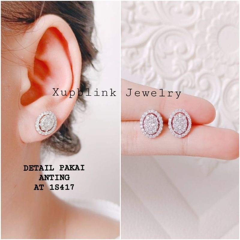 Anting Giwang Titanium Wanita Model Berlian Blink Blink Super Mewah 2