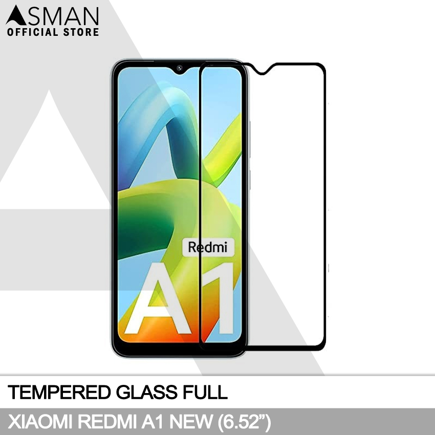 Tempered Glass Full Xiaomi Redmi A1 New (6.52&quot;) | Anti Gores Kaca - Hitam