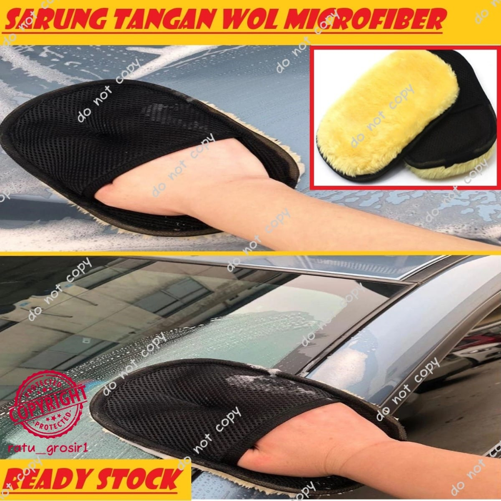 Sarung Tangan Kain WOOL Microfiber Mobil Wax Gloves Motor Exterior Interior