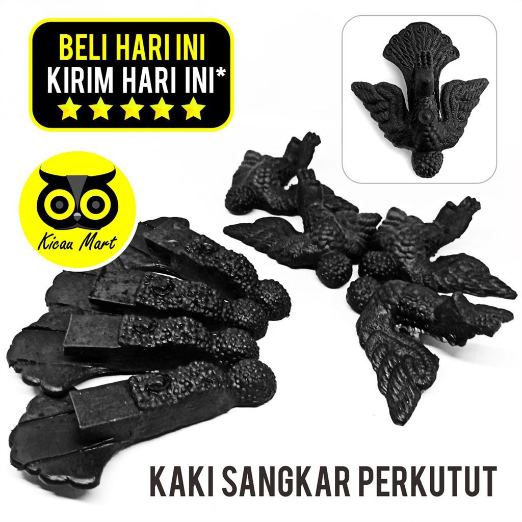 Aksesoris Sangkar Kandang Burung Perkutut Tekukur Derkuku Kaki Sikilan Sangkar Plastik Satu Set Isi 4 Pcs Hitam Polos Bentuk Burung