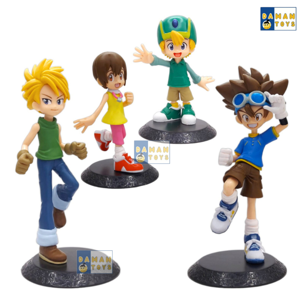 Action Figure Digimon Set Taichi Yamato Sora Gabumon Agumon