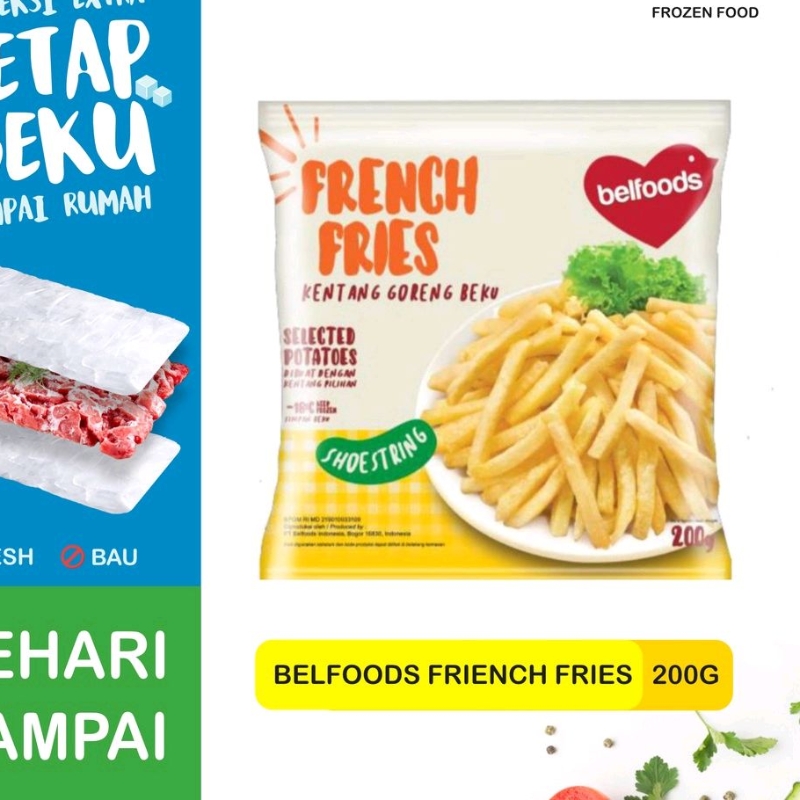 

French Fried Belfoods 500 Gr Kentang Goreng Frozen/ Fiesta french fries SHOESTRING