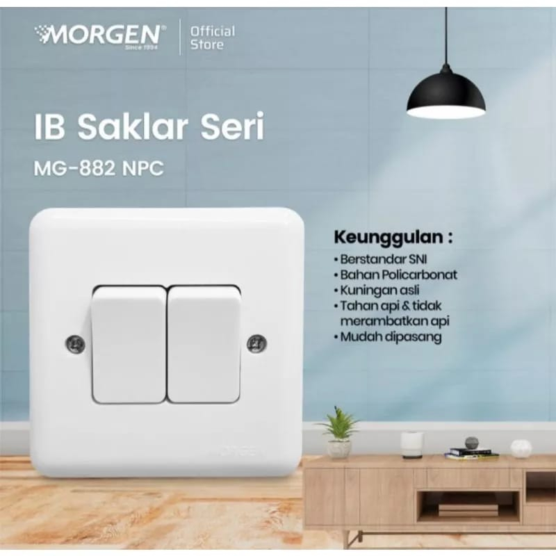 MORGEN SAKLAR IB / OB MODEL NEW GEE ENGKEL / SERI / STOP KONTAK / ENGKEL STOP ANDRE / SERI