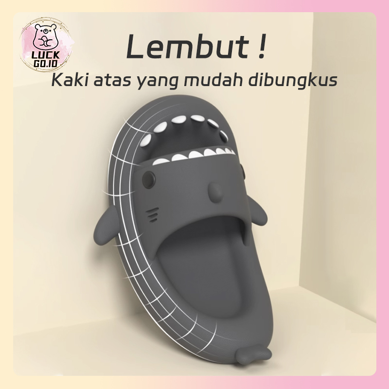 Sandal Hiu Sandal Rumah Wanita Empuk Anti Slip Sendal Karet Sandal Selop Couple Murah lembut Mandi EVA