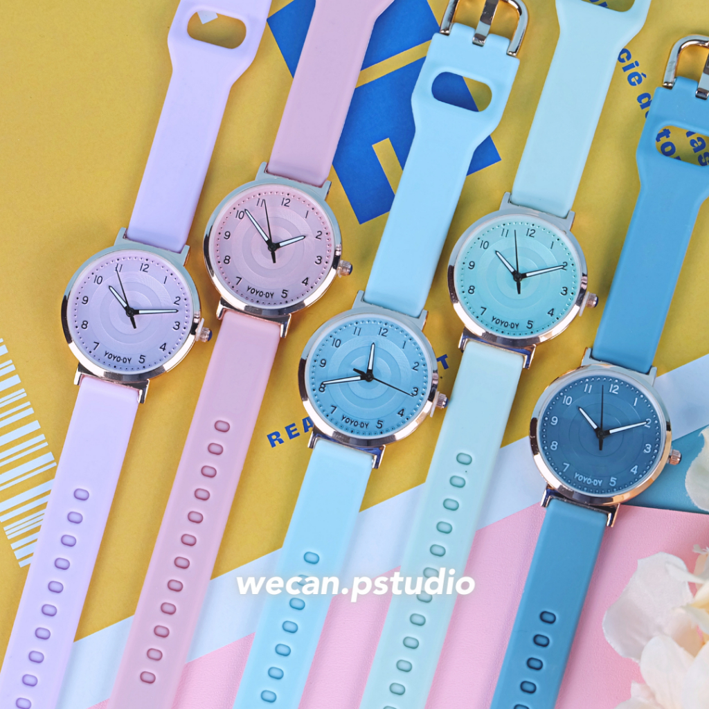 JAM TANGAN WANITA LALA FASHION ANALOG/JAM TANGAN CEWEK KULIT KEKINIAN TERMURAH TALI KARET