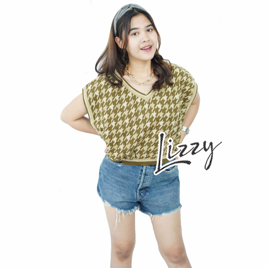 Lizzy - VEST OVERSIZE HOUNDSTOOTH PREMIUM