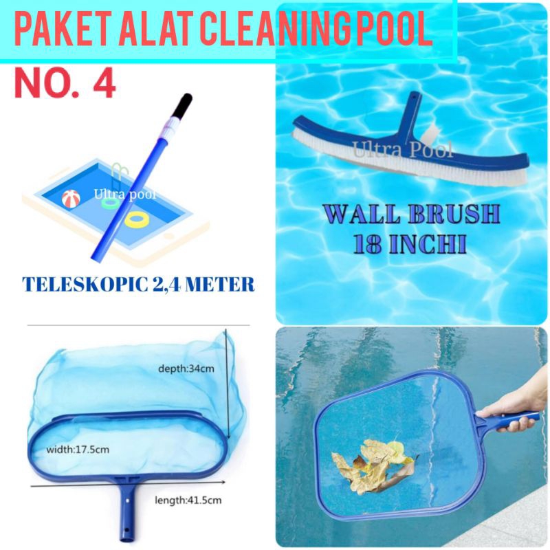 Paket alat pembersih kolam renang lengkap