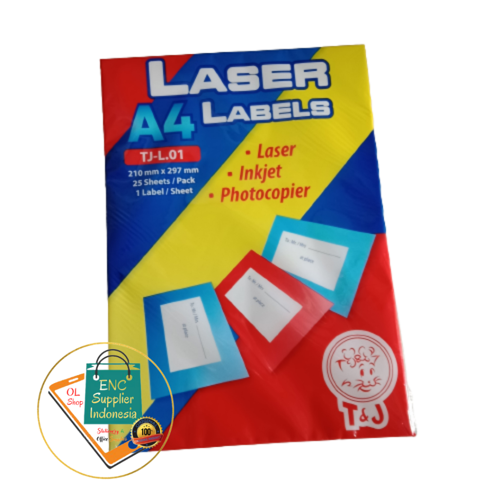 

T&J 25 lembar Laser labels a4 TJ-L.01 tom&jerry per pak - enc.sup