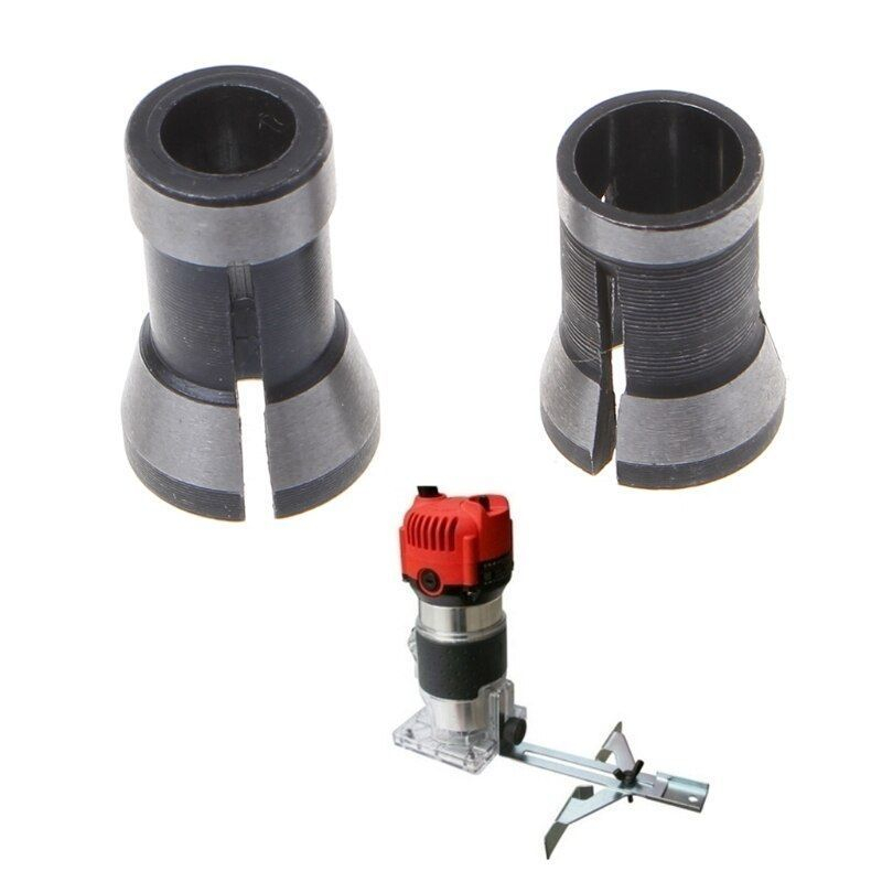 3pcs Adapter collet 6mm 6.35mm 8mm Collet Trimmer Adapter Chuck Collet Mesin Ukir Chuck Trimmer Collet