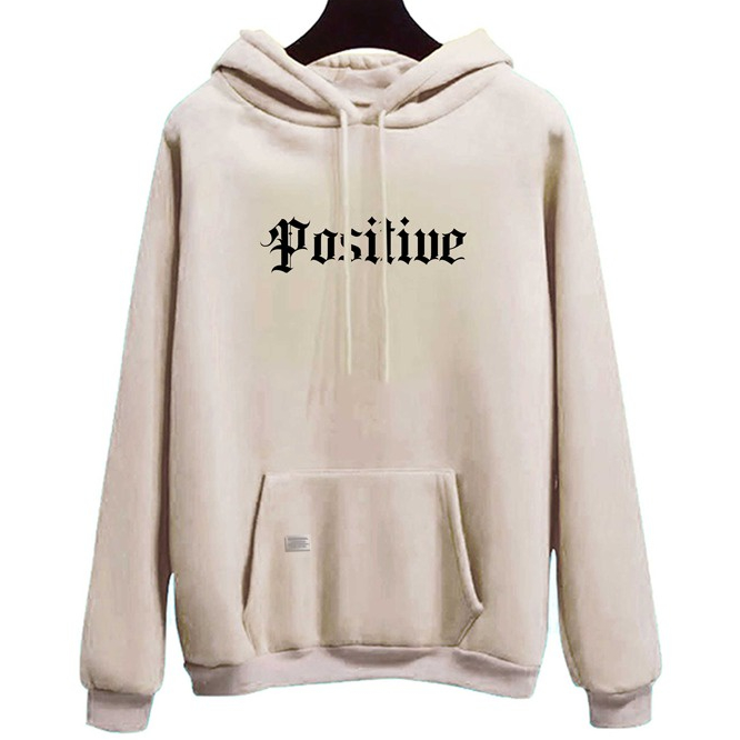 Parisdivarious Sweater Hoodie Jemper Positive Bahan Fleece Size S - XXL (Pria &amp; Wanita)