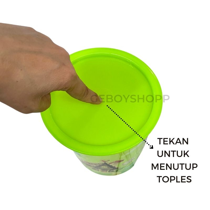 [CLEARANCE SALE] Toples Kue / Food Container / Toples Bulat Gambar 0.6Kg Foodgrade PP5