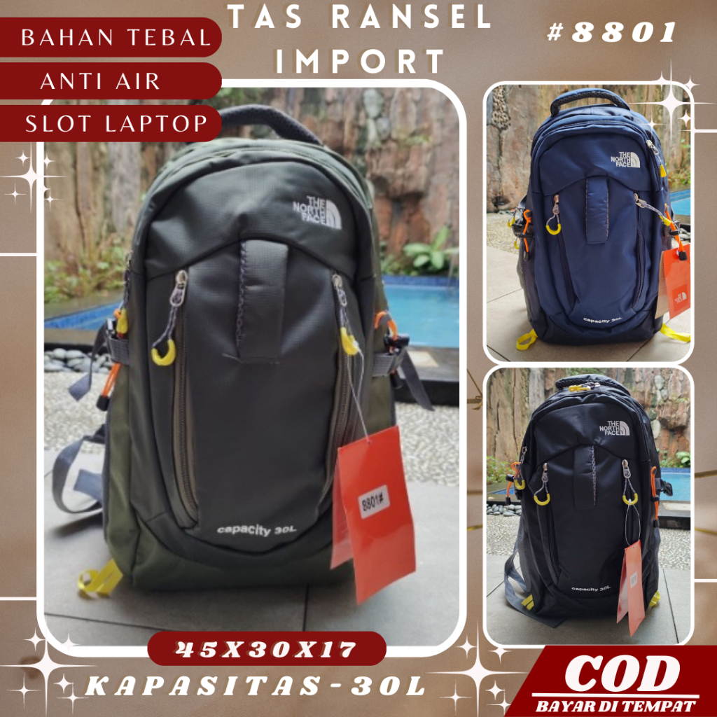 Tas Ransel Gendong Backpack Daypack Sekolah Sd Smp Sma Gunung Keril 30 Liter Bahan Anti Air Waterpro