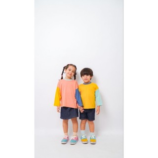 GAMA SET SETELAN BAJU ANAK UNISEX SETELAN BAJU ANAK COUPLE SETELAN BAJU ANAK COLOURBLOCK 1-6 TAHUN