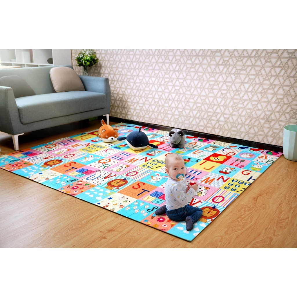 BONBOX High Quality XPE Foldable Karpet Lipat Playmat Bayi Karpet Bayi Matras Bayi Foam Lipat Nyaman Untuk Anak Warna Menarik dan Meningkatkan Sensorik Anak Elastis Alas Lantai Karpet Anak