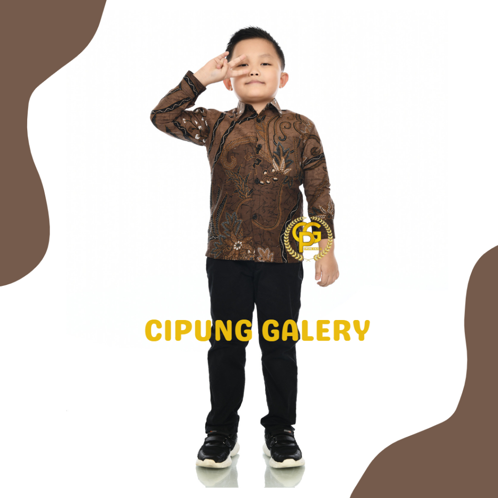 BATIK ANAK 2-15 TAHUN MOTIF MANGGAR MELATI COKLAT