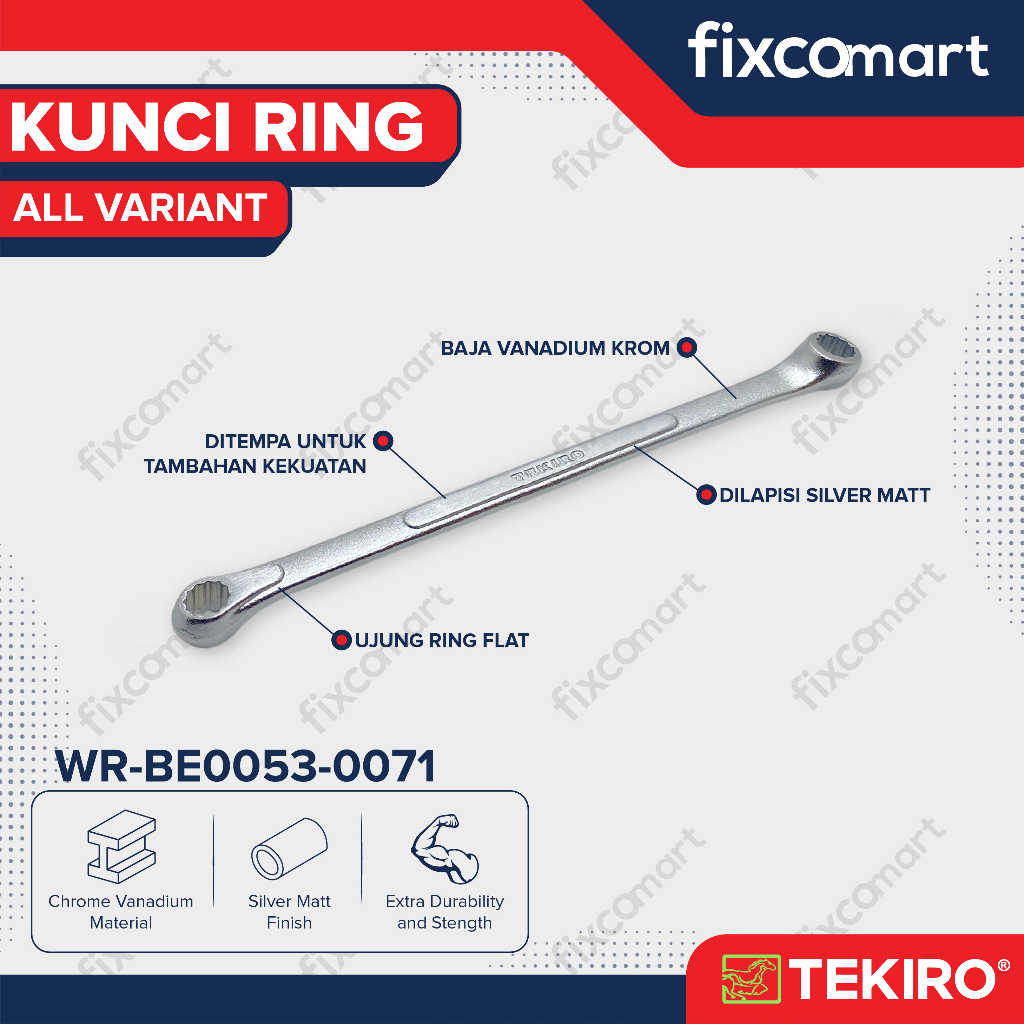 Tekiro Box End Wrench / Tekiro Kunci Ring 10 X 12 MM