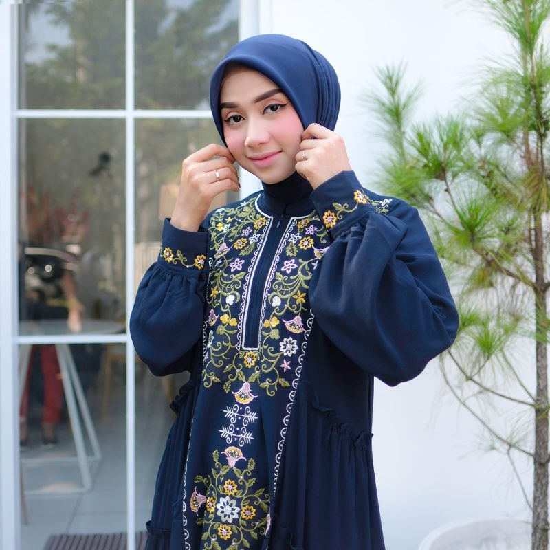 Zaja - Vaniaa Dress Bordir Mewah Mix Swaroski Cantik Matt Babydoll Armani Warna-warna Cantik &amp; Anggun Baju Gamis Mewah Kekinian