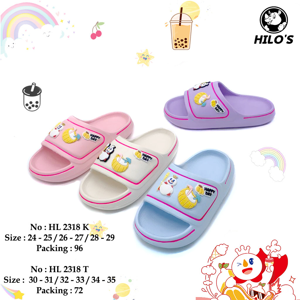 Sandal Slop Happy Day Motif Mixue Boba Model Terbaru Kekinian Viral