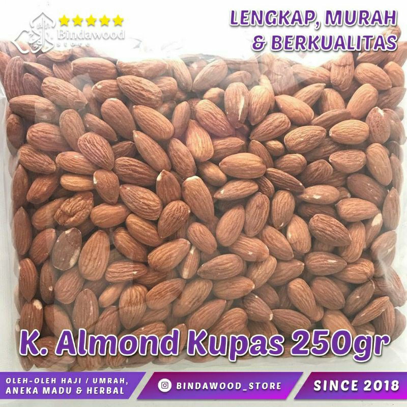 

Kacang Almond Kupas 250 gr