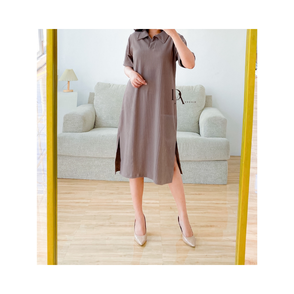 AMBER SLIT DRESS HORNET