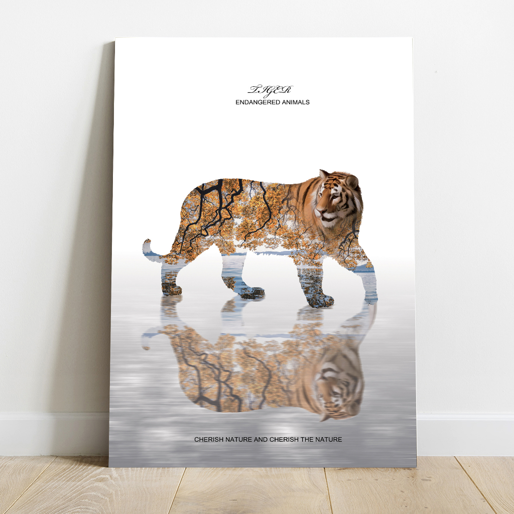 Hiasan dinding minimalis poster tiger Wall decoration