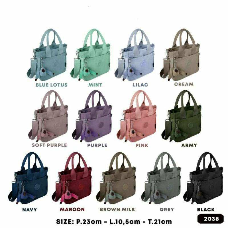 Tas bahu Wanita 2038 Bahan Nylon size 23x10x21 cm. Tas selempang wanita nylon 2in1 Import BEST SELLER TERBARU BISA BAYAR DITEMPAT.!!!!