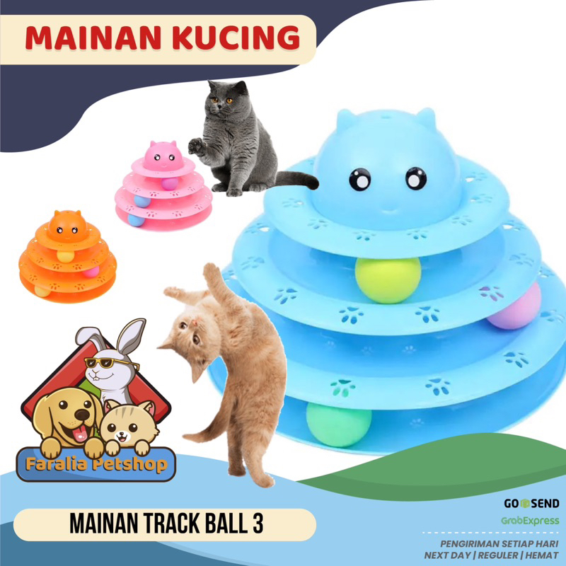 Crazy Ball 3,5 4 Tingkat Mainan Menara Bola Kucing Cat Baby Kitten Pet Tower Pyramid Piramida Tower