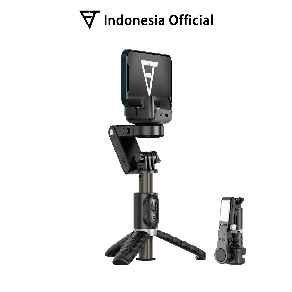 FTT  Q18 Gimbal Stabilizer Handphone Gimbal Stabilizer Tongsis Bluetooth Tripod/Stabilizer Smartphone Gimbal-hitam