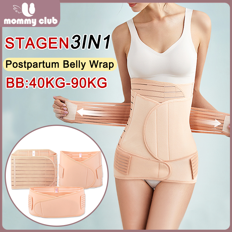 Korset Gurita PostPartum Stagen 3 in 1 Korset Melahirkan Wanita Postnatal Corset Pelangsing Pasca Recovery B2113